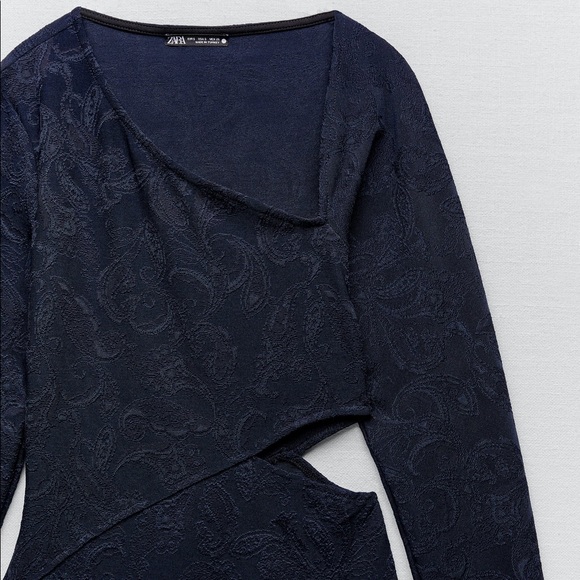 Zara Cut-Out Jacquard Dress - Picture 10 of 11